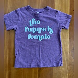 4T "the future is female" Heather Purple t shirt